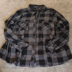 Torrid Plaid Peplum Top